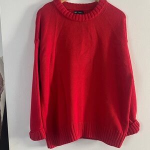 GAP Cotton Red Knit Sweater